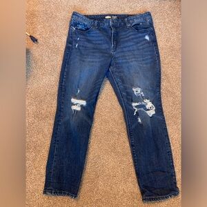 Old Navy Dark Blue Denim skinny Jeans with holes size 16
